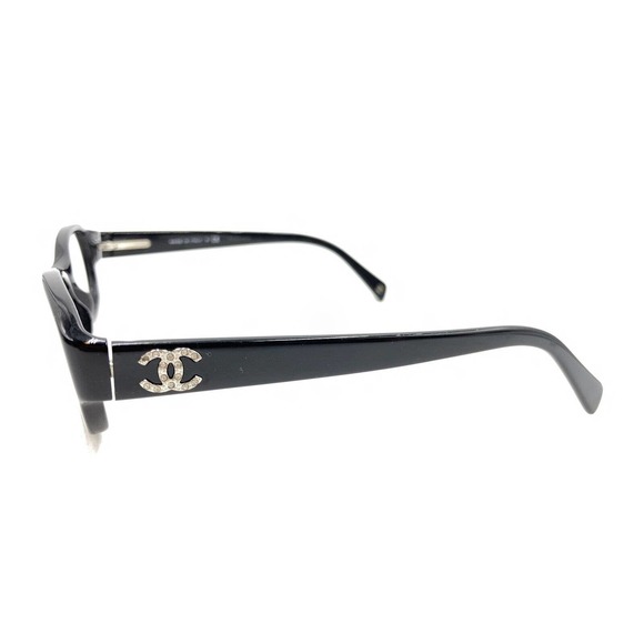 Chanel 3161-B 501 Black Crystals Oval Eyeglasses Frames 52-16 135 Italy Designer - Picture 7 of 12